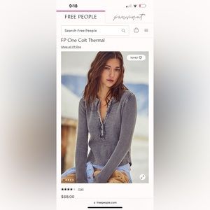 Free people xs nwt thermal